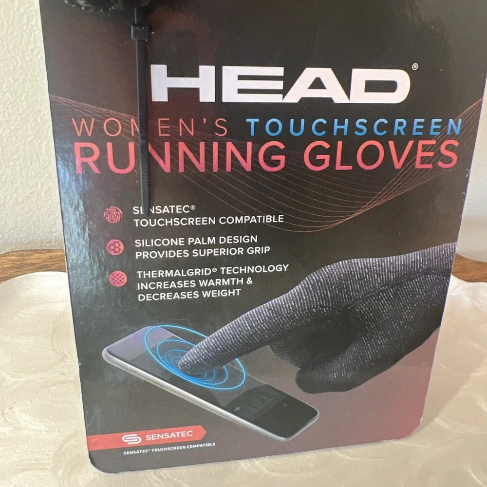 HEAD Women's Touchscreen Running Gloves ThermalGrid Heather Gray Size Large NEW